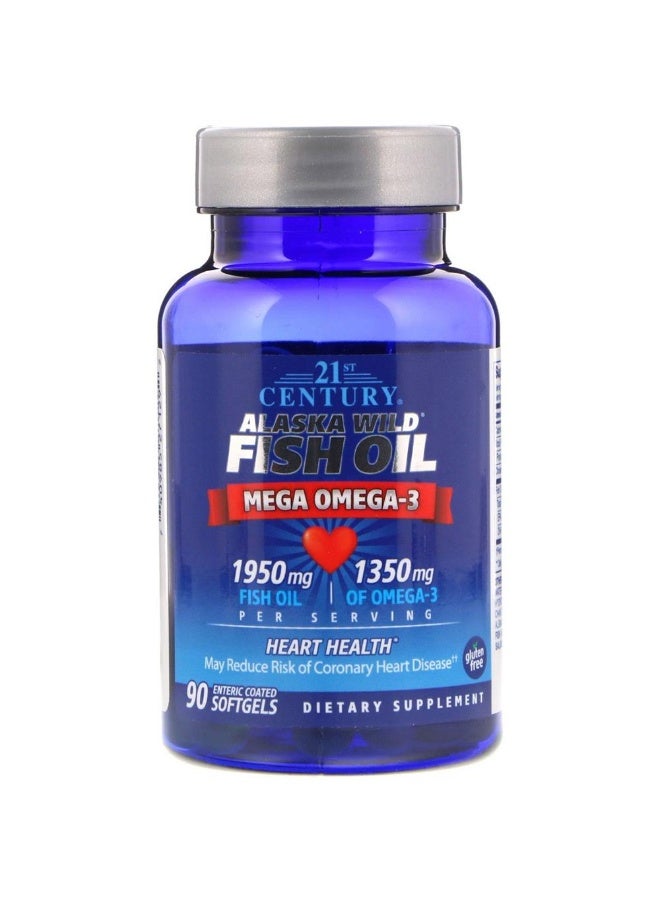 القرن الحادي والعشرون مكمل غذائي من زيت السمك البري ألاسكا ميجا أوميغا 3، 90 كبسولة هلامية. - Image 2